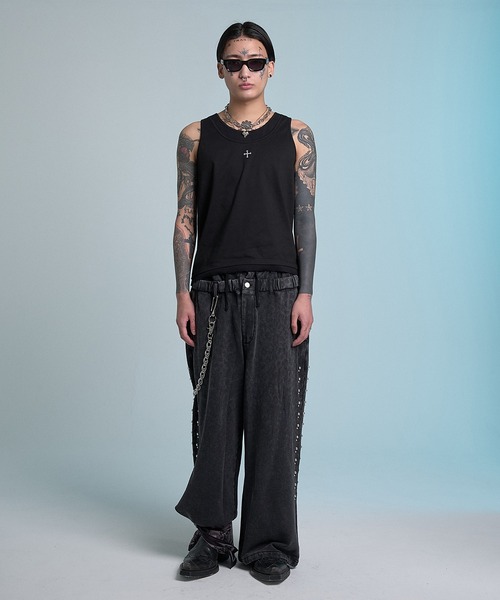 CREO STORE(クレオストア)の「Neutral Daily Tank/ニュートラルデイリータンク/レイヤードタンクトップ/洗える(Tシャツ/カットソー・メンズ・ブラック/ホワイト・1/2)」の4枚目の写真