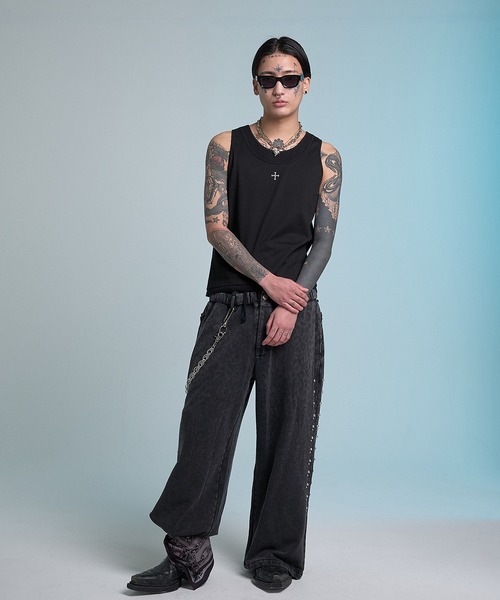 CREO STORE(クレオストア)の「Neutral Daily Tank/ニュートラルデイリータンク/レイヤードタンクトップ/洗える(Tシャツ/カットソー・メンズ・ブラック/ホワイト・1/2)」の17枚目の写真