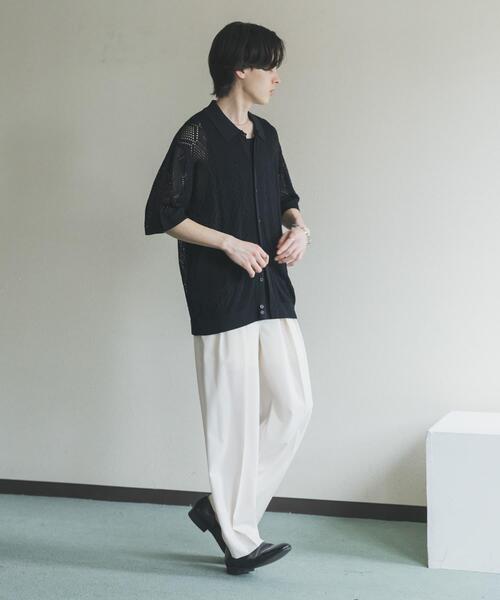 SENSE OF PLACE by URBAN RESEARCH(センスオブプレイスバイアーバンリサーチ)の「『洗濯可』ドライタッチメッシュシャツカーディガン(カーディガン/ボレロ・メンズ・ブルー/ブラック/ミント・LARGE/MEDIUM)」の10枚目の写真