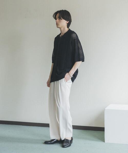 SENSE OF PLACE by URBAN RESEARCH(センスオブプレイスバイアーバンリサーチ)の「『洗濯可』ドライタッチメッシュシャツカーディガン(カーディガン/ボレロ・メンズ・ブルー/ブラック/ミント・LARGE/MEDIUM)」の11枚目の写真