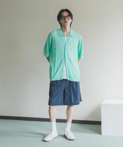 SENSE OF PLACE by URBAN RESEARCH(センスオブプレイスバイアーバンリサーチ)の「『洗濯可』ドライタッチメッシュシャツカーディガン(カーディガン/ボレロ・メンズ・ブルー/ブラック/ミント・LARGE/MEDIUM)」の22枚目の写真