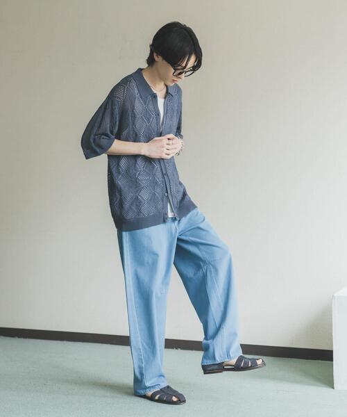 SENSE OF PLACE by URBAN RESEARCH(センスオブプレイスバイアーバンリサーチ)の「『洗濯可』ドライタッチメッシュシャツカーディガン(カーディガン/ボレロ・メンズ・ブルー/ブラック/ミント・LARGE/MEDIUM)」の22枚目の写真