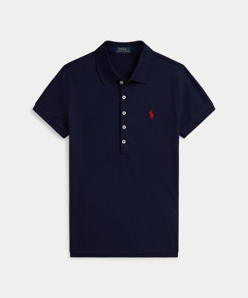 POLO RALPH LAUREN(ポロ ラルフ ローレン)の「スリム フィット ストレッチ ポロシャツ(ポロシャツ・レディース・ネイビー系1・S/M)」の1枚目の写真