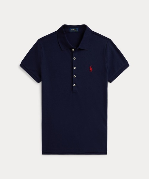 POLO RALPH LAUREN(ポロ ラルフ ローレン)の「スリム フィット ストレッチ ポロシャツ(ポロシャツ・レディース・ネイビー系1・S/M/L/XS/XL)」の4枚目の写真