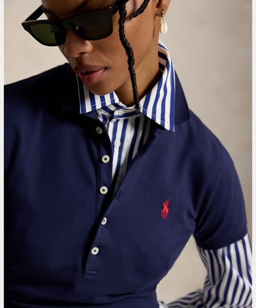 POLO RALPH LAUREN(ポロ ラルフ ローレン)の「スリム フィット ストレッチ ポロシャツ(ポロシャツ・レディース・ネイビー系1・S/M/L/XS/XL)」の7枚目の写真