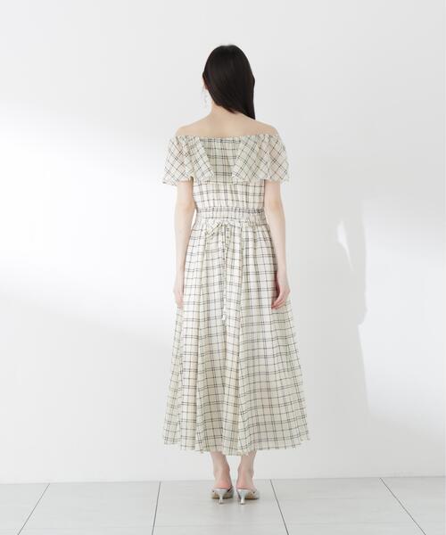 PROPORTION BODY DRESSING(プロポーションボディドレッシング)の「シアーチェック2WAYオフショルワンピース / 1216140505(ワンピース・レディース・ブラウン/ホワイト系その他・MEDIUM/P/S/SMALL)」の11枚目の写真