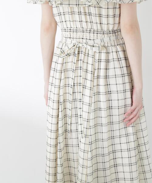 PROPORTION BODY DRESSING(プロポーションボディドレッシング)の「シアーチェック2WAYオフショルワンピース / 1216140505(ワンピース・レディース・ブラウン/ホワイト系その他・MEDIUM/P/S/SMALL)」の15枚目の写真