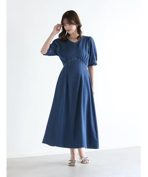 fifth(フィフス)の「ウエスト切替Vネックデニムワンピース(ワンピース・レディース・ブラック/ネイビー・XS/M)」の10枚目の写真