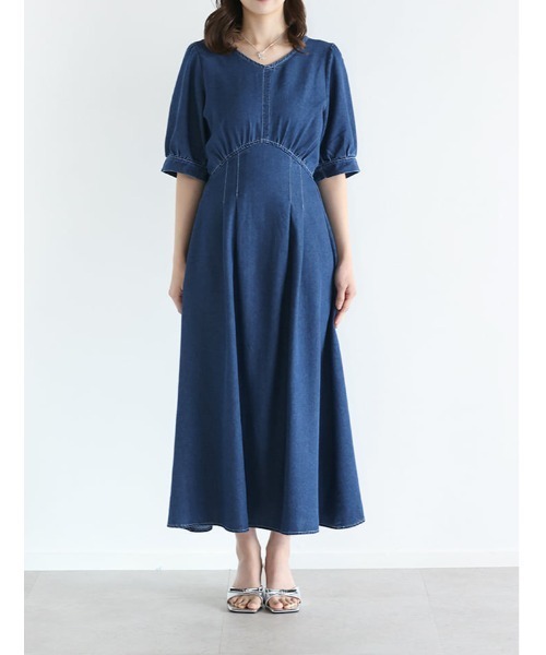 fifth(フィフス)の「ウエスト切替Vネックデニムワンピース(ワンピース・レディース・ブラック/ネイビー・XS/M)」の11枚目の写真