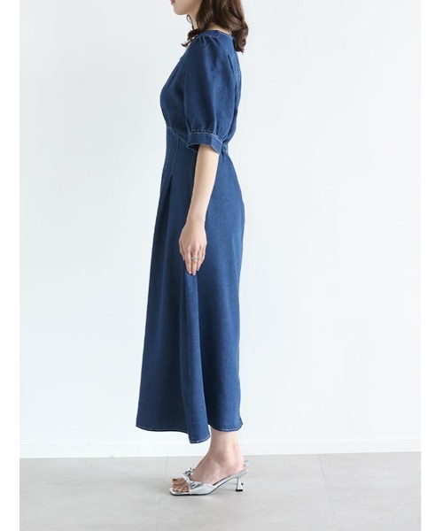 fifth(フィフス)の「ウエスト切替Vネックデニムワンピース(ワンピース・レディース・ブラック/ネイビー・XS/M)」の12枚目の写真