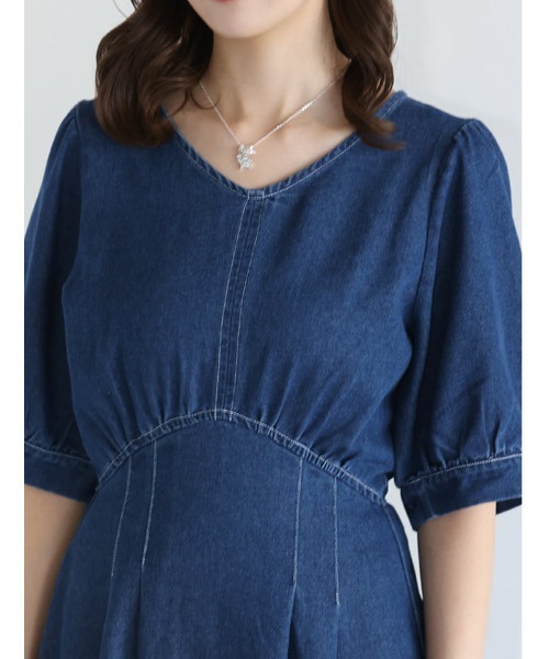 fifth(フィフス)の「ウエスト切替Vネックデニムワンピース(ワンピース・レディース・ブラック/ネイビー・XS/M)」の14枚目の写真
