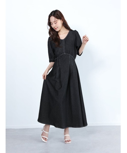 fifth(フィフス)の「ウエスト切替Vネックデニムワンピース(ワンピース・レディース・ブラック/ネイビー・XS/M)」の22枚目の写真