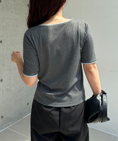 CAPRICIEUX LE'MAGE(カプリシューレマージュ)の「フロントタックフリルT(Tシャツ/カットソー・レディース・ブラック/イエロー/グレー・FREE)」の16枚目の写真