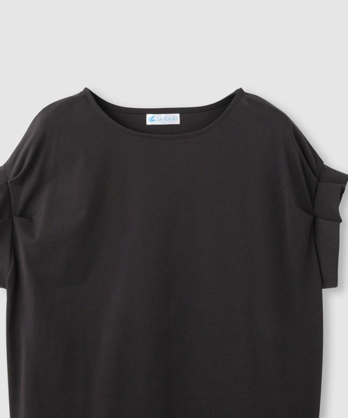 NAVY(ネイビー)の「【SARARI /サラリ】接触冷感 DRY UVカット 袖タッククルーネック UVカットカットソー(Tシャツ/カットソー・レディース・ベージュ/オレンジ/チャコール・M/L)」の16枚目の写真