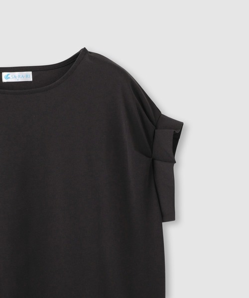 NAVY(ネイビー)の「【SARARI /サラリ】接触冷感 DRY UVカット 袖タッククルーネック UVカットカットソー(Tシャツ/カットソー・レディース・ベージュ/オレンジ/チャコール・M/L)」の17枚目の写真