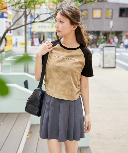 GORGE(ゴージ)の「《ムラ染め風×配色ラグラン》カットソー/カジュアル/春夏/全4色(Tシャツ/カットソー・レディース・ベージュ/アイボリー/ピンク/チャコール・F)」の7枚目の写真