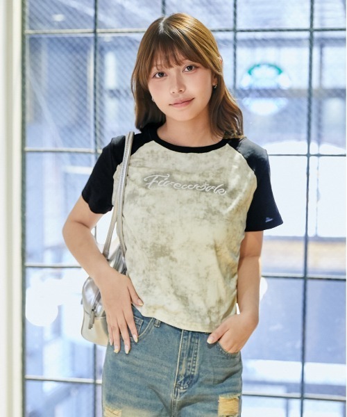 GORGE(ゴージ)の「《ムラ染め風×配色ラグラン》カットソー/カジュアル/春夏/全4色(Tシャツ/カットソー・レディース・ベージュ/アイボリー/ピンク/チャコール・F)」の8枚目の写真