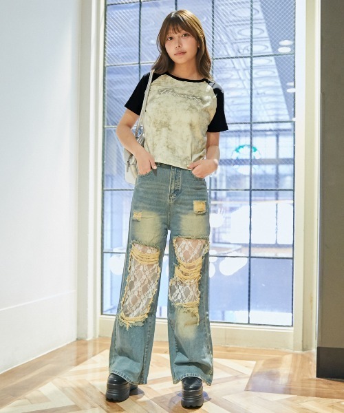 GORGE(ゴージ)の「《ムラ染め風×配色ラグラン》カットソー/カジュアル/春夏/全4色(Tシャツ/カットソー・レディース・ベージュ/アイボリー/ピンク/チャコール・F)」の9枚目の写真