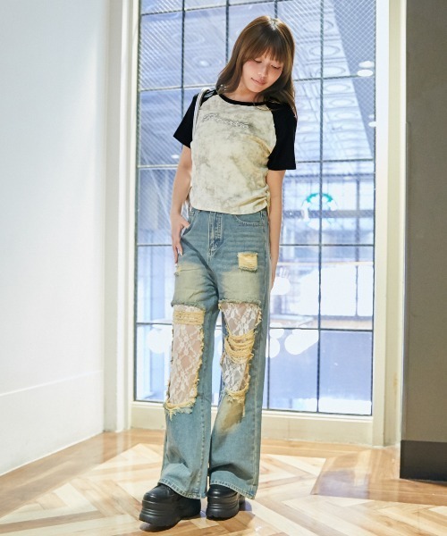 GORGE(ゴージ)の「《ムラ染め風×配色ラグラン》カットソー/カジュアル/春夏/全4色(Tシャツ/カットソー・レディース・ベージュ/アイボリー/ピンク/チャコール・F)」の11枚目の写真