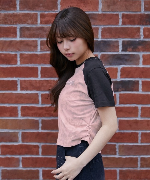 GORGE(ゴージ)の「《ムラ染め風×配色ラグラン》カットソー/カジュアル/春夏/全4色(Tシャツ/カットソー・レディース・ベージュ/アイボリー/ピンク/チャコール・F)」の18枚目の写真