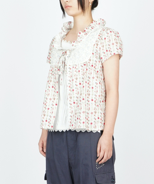 SUNNECT(ソネクト)の「Floral Peasant Blouse - White(シャツ/ブラウス・レディース・その他・OS)」の3枚目の写真