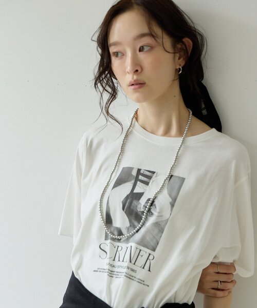 DISCOAT(ディスコート)の「【Noka】フォトプリントロゴ半袖Tシャツ(Tシャツ/カットソー・レディース・ライトグレー/チャコールグレー/オフホワイト・FREE)」の15枚目の写真