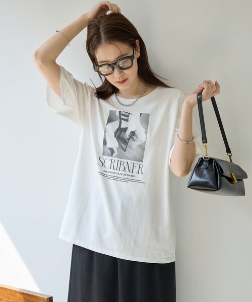DISCOAT(ディスコート)の「【Noka】フォトプリントロゴ半袖Tシャツ(Tシャツ/カットソー・レディース・ライトグレー/チャコールグレー/オフホワイト・FREE)」の19枚目の写真
