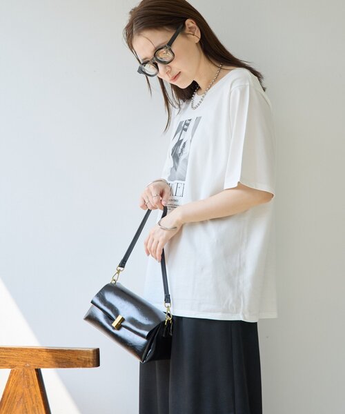 DISCOAT(ディスコート)の「【Noka】フォトプリントロゴ半袖Tシャツ(Tシャツ/カットソー・レディース・ライトグレー/チャコールグレー/オフホワイト・FREE)」の20枚目の写真