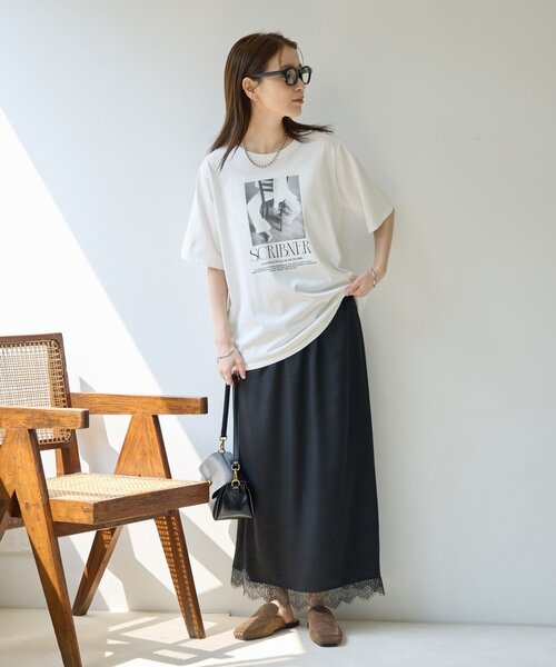 DISCOAT(ディスコート)の「【Noka】フォトプリントロゴ半袖Tシャツ(Tシャツ/カットソー・レディース・ライトグレー/チャコールグレー/オフホワイト・FREE)」の22枚目の写真