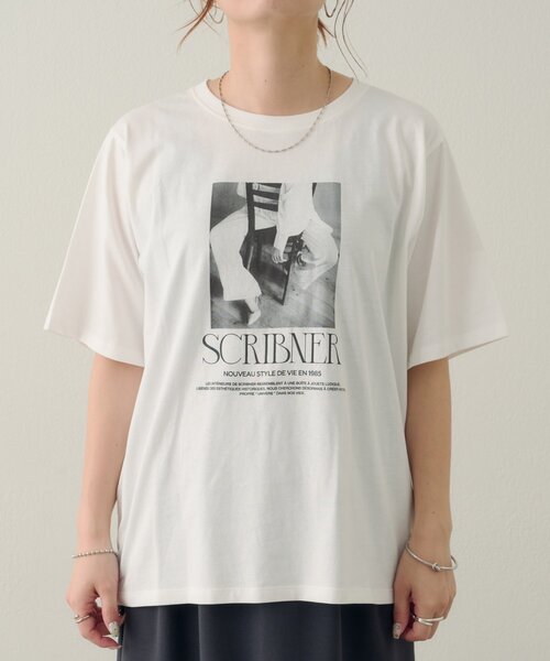 DISCOAT(ディスコート)の「【Noka】フォトプリントロゴ半袖Tシャツ(Tシャツ/カットソー・レディース・ライトグレー/チャコールグレー/オフホワイト・FREE)」の5枚目の写真
