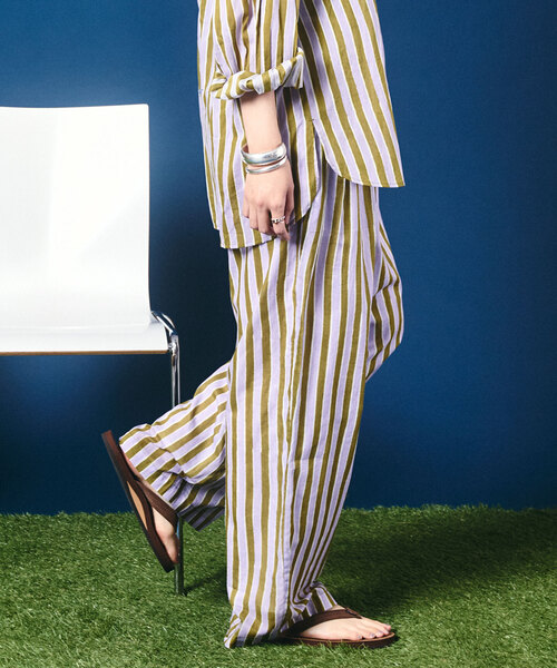 sara mallika（サラ マリカ）の「【SARA MALLIKA/サラマリカ】 Cotton Wave Stripe Print PAN（その他パンツ・レディース・オレンジ/カーキ・MEDIUM）」の12枚目の写真