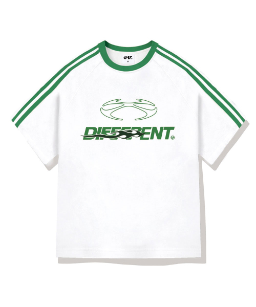 DIIFF（ディフ）の「コアヒート オーバーサイズ トラック 半袖Tシャツ 4カラー [DISE_3003]（Tシャツ/カットソー・メンズ・クリーム/ブラック/ホワイト×グリーン/ホワイト×ブラック・SMALL/MEDIUM/LARGE/X-LARGE）」の12枚目の写真