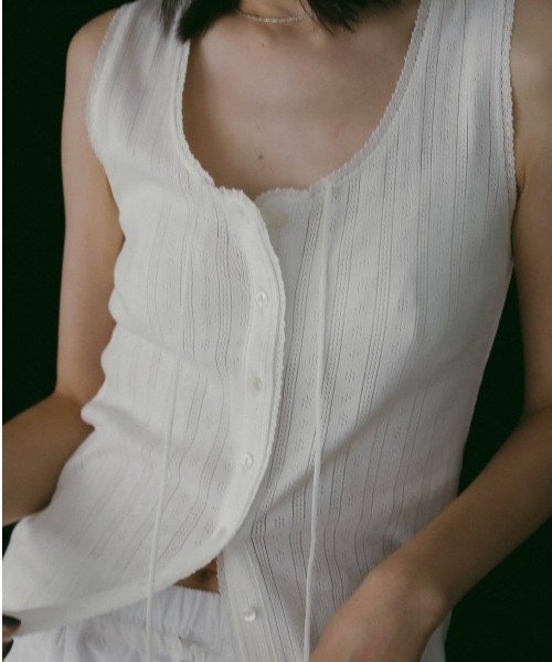 anuke（アンヌーク）の「Cut Lace Tanktop（タンクトップ・レディース・ブラック/ブルー系その他/ホワイト・FREE）」の14枚目の写真