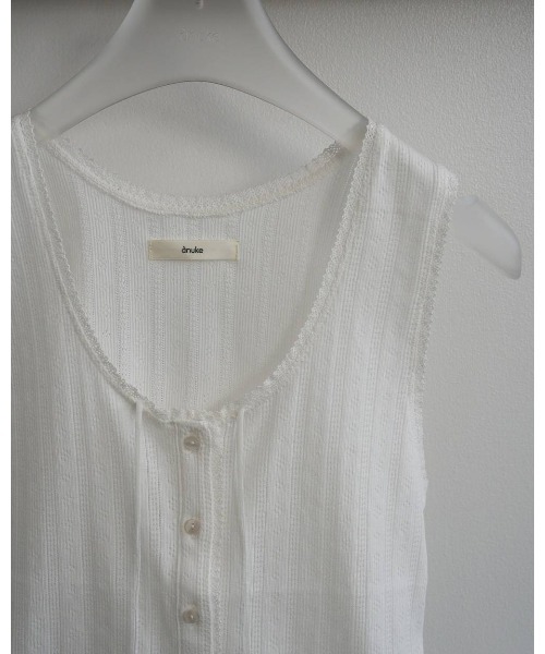 anuke（アンヌーク）の「Cut Lace Tanktop（タンクトップ・レディース・ブラック/ブルー系その他/ホワイト・FREE）」の12枚目の写真