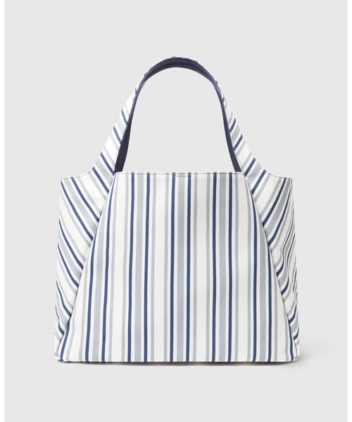 STELLA McCARTNEY(ステラマッカートニー)の「Logo Striped Tote Bag / ロゴ ストライプ トートバッグ(トートバッグ・レディース・ホワイト×ブルー・ONE SIZE)」の9枚目の写真
