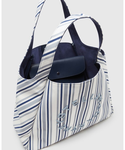 STELLA McCARTNEY(ステラマッカートニー)の「Logo Striped Tote Bag / ロゴ ストライプ トートバッグ(トートバッグ・レディース・ホワイト×ブルー・ONE SIZE)」の8枚目の写真