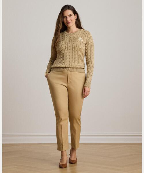 LAUREN RALPH LAUREN(ローレン ラルフ ローレン)の「ダブルフェイスド コットン スリム ストレート パンツ(スラックス・レディース・ブラウン系6・2/00/0)」の5枚目の写真