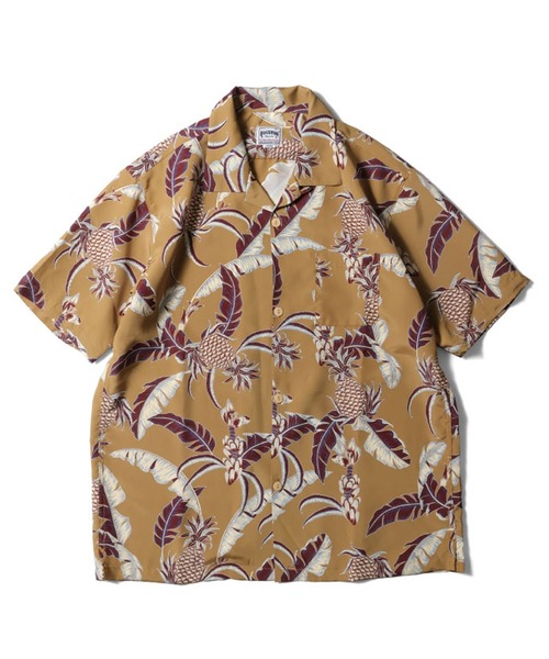 HOUSTON（ヒューストン）の「HOUSTON アロハシャツ レーヨン(PINEAPPLE)（シャツ/ブラウス・メンズ・ブラック/パープル/マスタード・LARGE/X-LARGE/MEDIUM/XX-LARGE）」の3枚目の写真