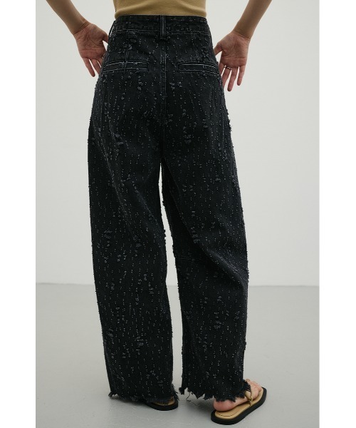 STYLEMIXER(スタイルミキサー)の「ダメージコクーンデニム(デニムパンツ・レディース・ブラック/ホワイト・SMALL/MEDIUM/LARGE)」の3枚目の写真