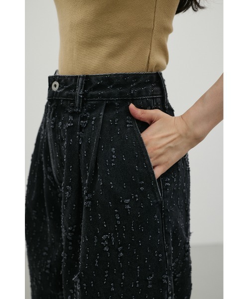 STYLEMIXER(スタイルミキサー)の「ダメージコクーンデニム(デニムパンツ・レディース・ブラック/ホワイト・SMALL/MEDIUM/LARGE)」の5枚目の写真
