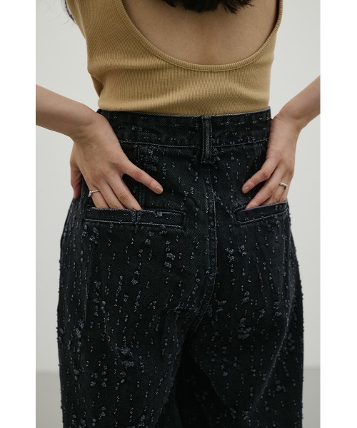 STYLEMIXER(スタイルミキサー)の「ダメージコクーンデニム(デニムパンツ・レディース・ブラック/ホワイト・SMALL/MEDIUM/LARGE)」の6枚目の写真
