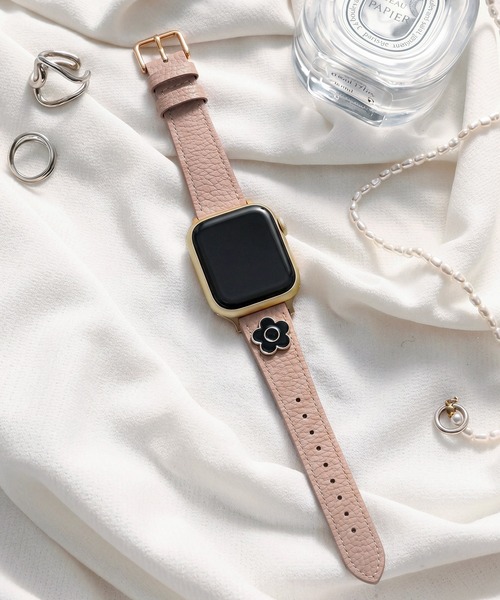 MARY QUANT(マリークワント)の「【MARY QUANT】Shrink Leather Apple Watch Band シュリンクレザーアップルウォッチバンド(デジタル腕時計・レディース・イエロー/グリーン/ネイビー/パープル/ブラウン・FREE)」の1枚目の写真