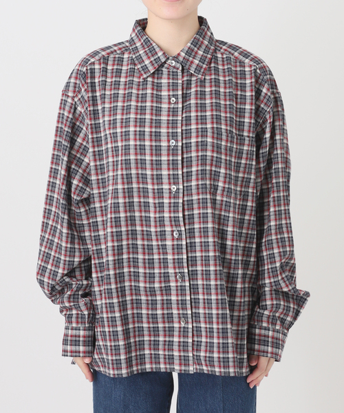 B.C STOCK(ベーセーストック)の「ウォッシャブル / Gleamy / グリーミー パターンシャツ(シャツ/ブラウス・レディース・レッド系その他/ブルー系その他/ダークブルー・FREE)」の7枚目の写真