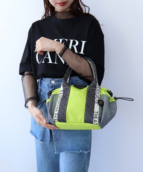 THEATRE PRODUCTS(シアタープロダクツ)の「【THEATRE PRODUCTS×Cepica】メッシュ切替カラーコンビミニボストンバッグ(ショルダーバッグ・レディース・ライム/ブルー/ピンク・FREE)」の2枚目の写真
