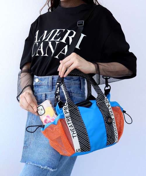THEATRE PRODUCTS(シアタープロダクツ)の「【THEATRE PRODUCTS×Cepica】メッシュ切替カラーコンビミニボストンバッグ(ショルダーバッグ・レディース・ライム/ブルー/ピンク・FREE)」の12枚目の写真