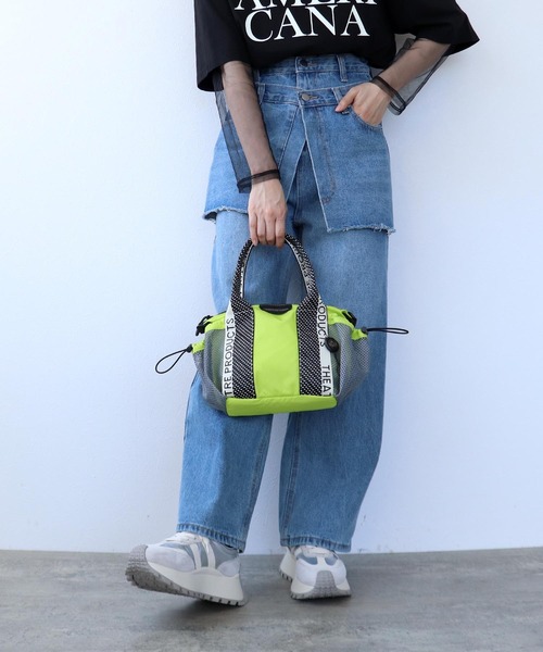 THEATRE PRODUCTS(シアタープロダクツ)の「【THEATRE PRODUCTS×Cepica】メッシュ切替カラーコンビミニボストンバッグ(ショルダーバッグ・レディース・ライム/ブルー/ピンク・FREE)」の14枚目の写真