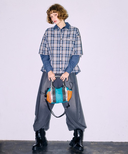 THEATRE PRODUCTS(シアタープロダクツ)の「【THEATRE PRODUCTS×Cepica】メッシュ切替カラーコンビミニボストンバッグ(ショルダーバッグ・レディース・ライム/ブルー/ピンク・FREE)」の8枚目の写真