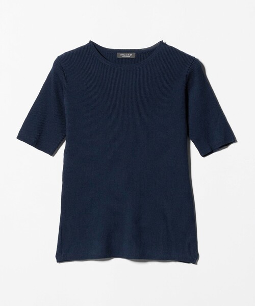 A DAY IN THE LIFE UNITED ARROWS(アデイインザライフユナイテッドアローズ)の「リブ ショートスリーブニット ‐ウォッシャブル‐<A DAY IN THE LIFE>(ニット/セーター・レディース・オフホワイト/ケリーグリーン/ネイビー・FREE)」の3枚目の写真