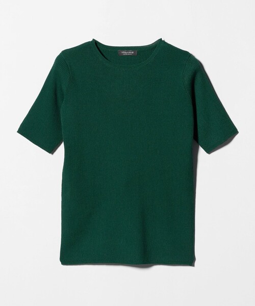 A DAY IN THE LIFE UNITED ARROWS(アデイインザライフユナイテッドアローズ)の「リブ ショートスリーブニット ‐ウォッシャブル‐<A DAY IN THE LIFE>(ニット/セーター・レディース・オフホワイト/ケリーグリーン/ネイビー・FREE)」の2枚目の写真