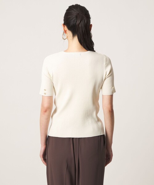 A DAY IN THE LIFE UNITED ARROWS(アデイインザライフユナイテッドアローズ)の「リブ ショートスリーブニット ‐ウォッシャブル‐<A DAY IN THE LIFE>(ニット/セーター・レディース・オフホワイト/ケリーグリーン/ネイビー・FREE)」の8枚目の写真